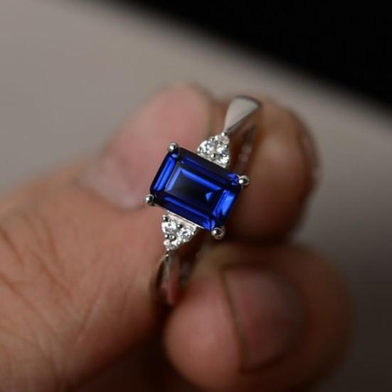 Кольцо Квадратный Горный Хрусталь Блестящий Долговечный Гипоаллергенный Украшение Износостойкий Искусственный Радуга