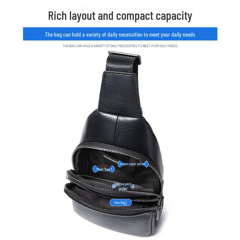 Мужская сумка через плечо из натуральной кожи высшего качества — универсальная и модная нагрудная сумка