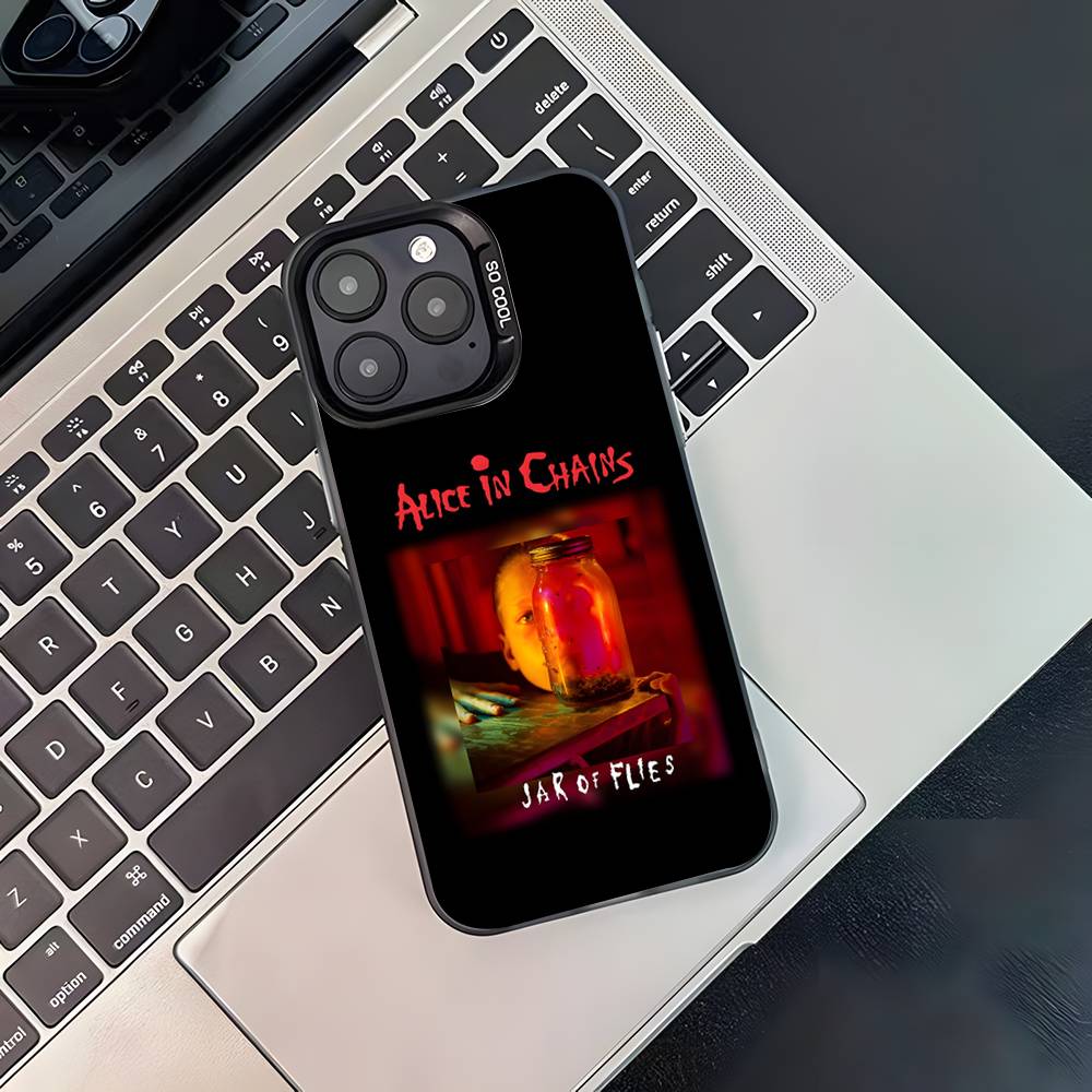Band A-Alice in Chains Phone Case For iPhone 17,16,15,14,13,12,11,Pro,XS,Max,Plus,Mini,SE4,E Black Matte Shockproof Cover