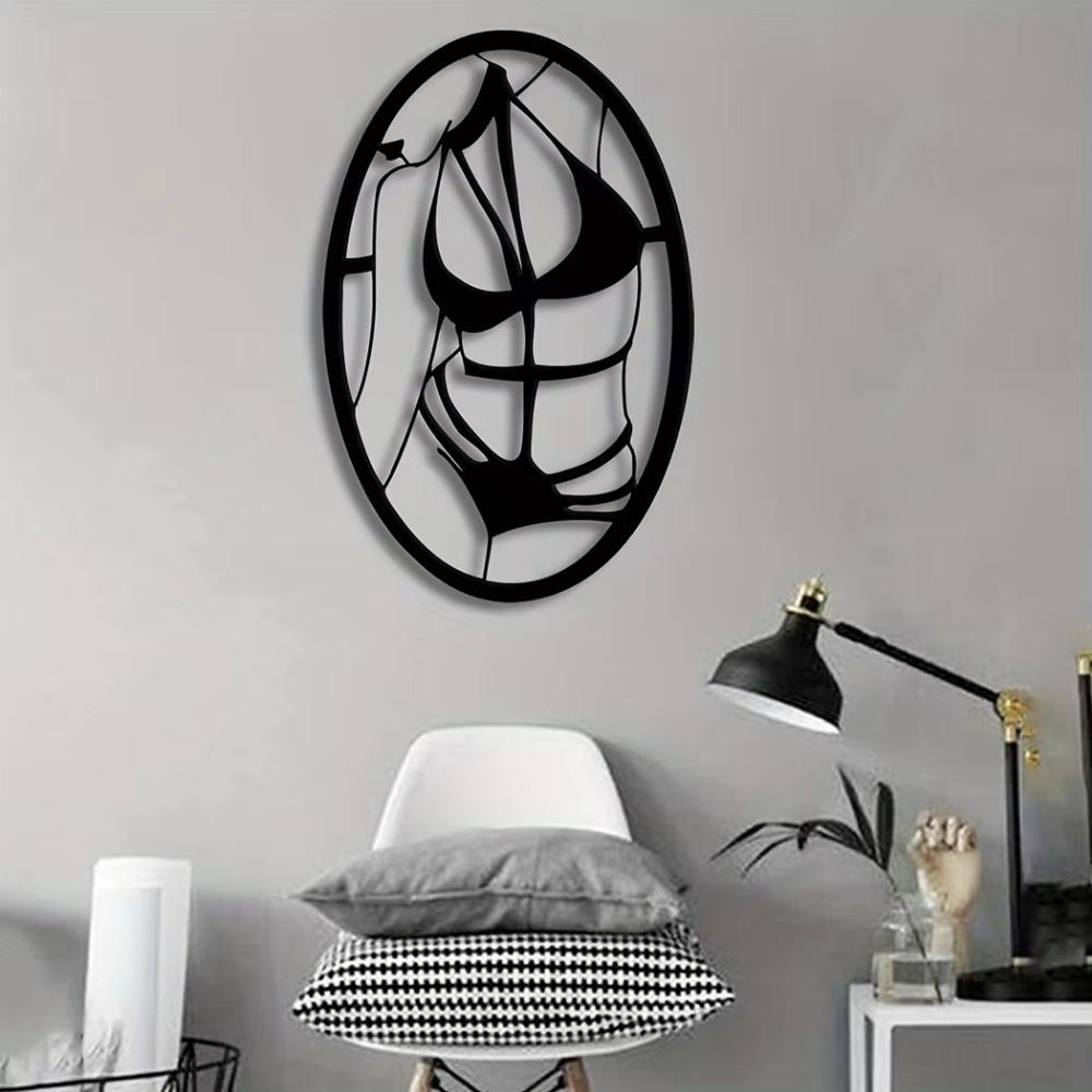 Сексуальная женщина настенный художественный знак крутой минималистский металлический декор, стильный сексуальный женский настенный орнамент, идеально подходит для офиса или современного пространства