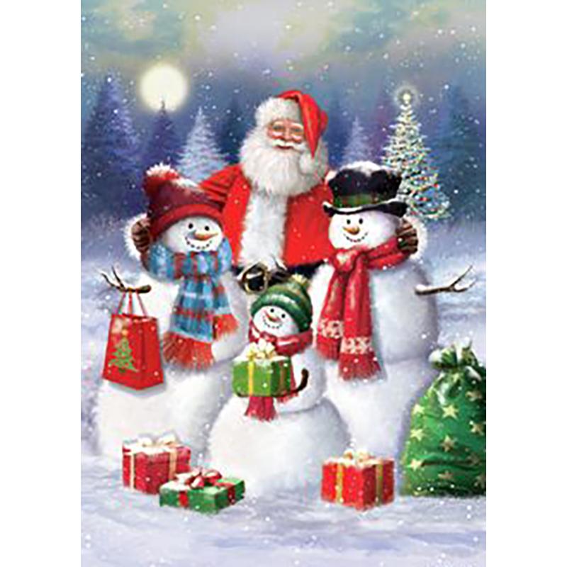 5D DIY Алмазная Живопись Милый Санта Клаус Полная Круглая Выкладка Вышивка Мозаика Искусство Картина Стразы Рождественский Подарок Домашний Декор