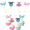 Town Wave Gender Reveal Cake Topper (4-Pack) with Mess-Free Gender Reveal Picks, Perfect for Gender Reveals, Baby Showers, and Gender Reveals. Include