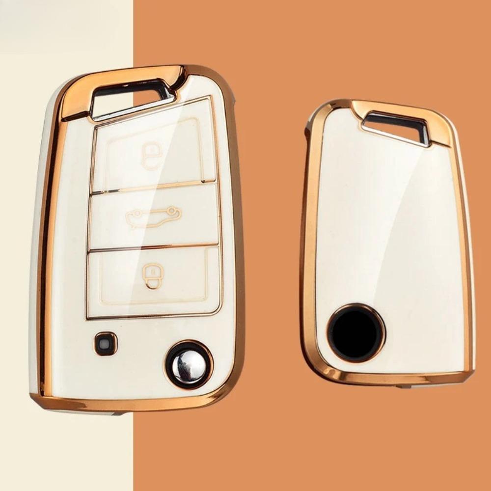 TPU Car Flip Key Case Cover Shell Fob For VW Volkswagen Golf 7 MK7 Tiguan MK2 SEAT Ateca Leon FR 2 Ibiza Skoda Octavia A7
