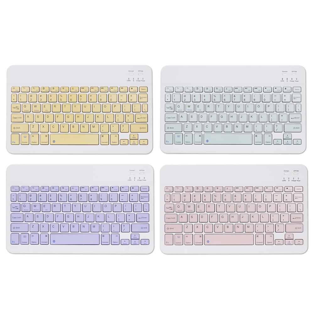 10-дюймовая беспроводная клавиатура BT Threesystem, универсальная красочная перезаряжаемая BT-клавиатура, мобильный телефон