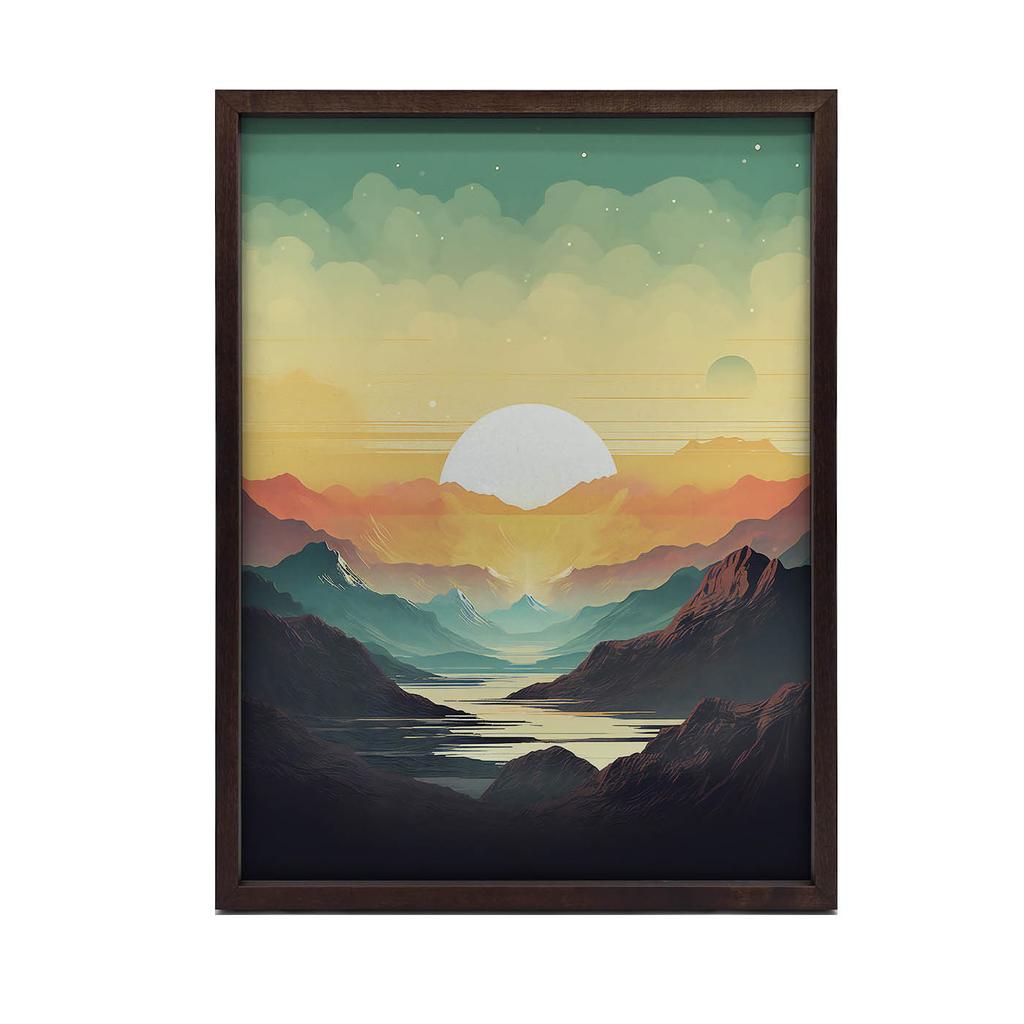 Spokój Górskich Pasteli Spokój Górskich Pasteli, 50X70 Cm, Rama Aluminiowa Czarna, Papier Matowy 230 Gsm