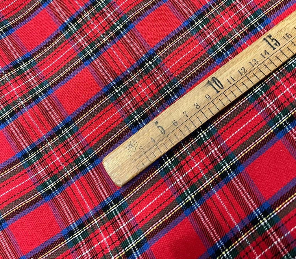 Красная и Зеленая Клетчатая Матовая Полиэстер Хлопковая Ткань для Рождества - Рубашка, Платье, Скатерть