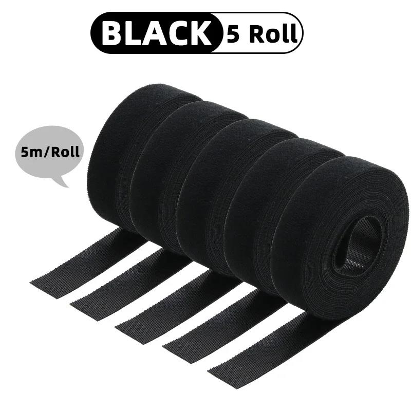 5m/roll Self Adhesive Tape Cable Ties Reusable Loop Bundle DIY Accessories Nylon Strap Organizer Clip Wire Holder ManagementPinstriping Tape 3