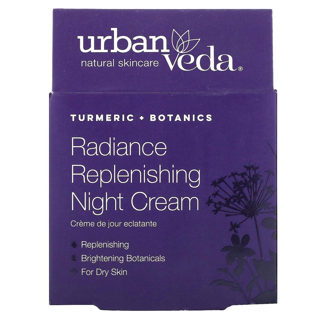 Urban Veda Radiance Replenishing Night Cream, for Dry Skin, 1.7 Fl Oz (50 Ml)