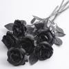 Готическая Искусственная Черная Роза Реалистичный Поддельный Шелковый Цветок Хэллоуин Домашний Офис Стол Центральная часть Искусственная Цветочная Ветка Цветочная Композиция Украшение