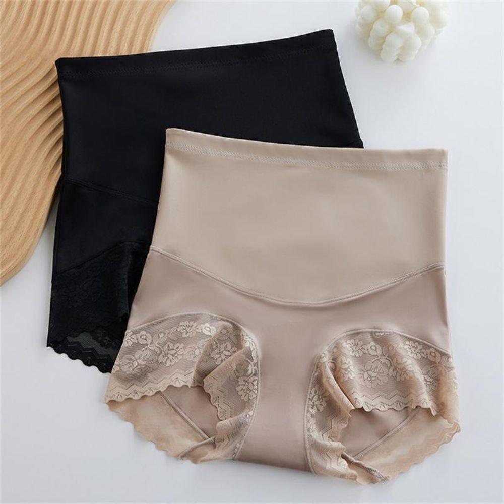 High Waist Tummy Control Panties Lace Trim Shapewear Comfortable Slimming Underwear Women Wear