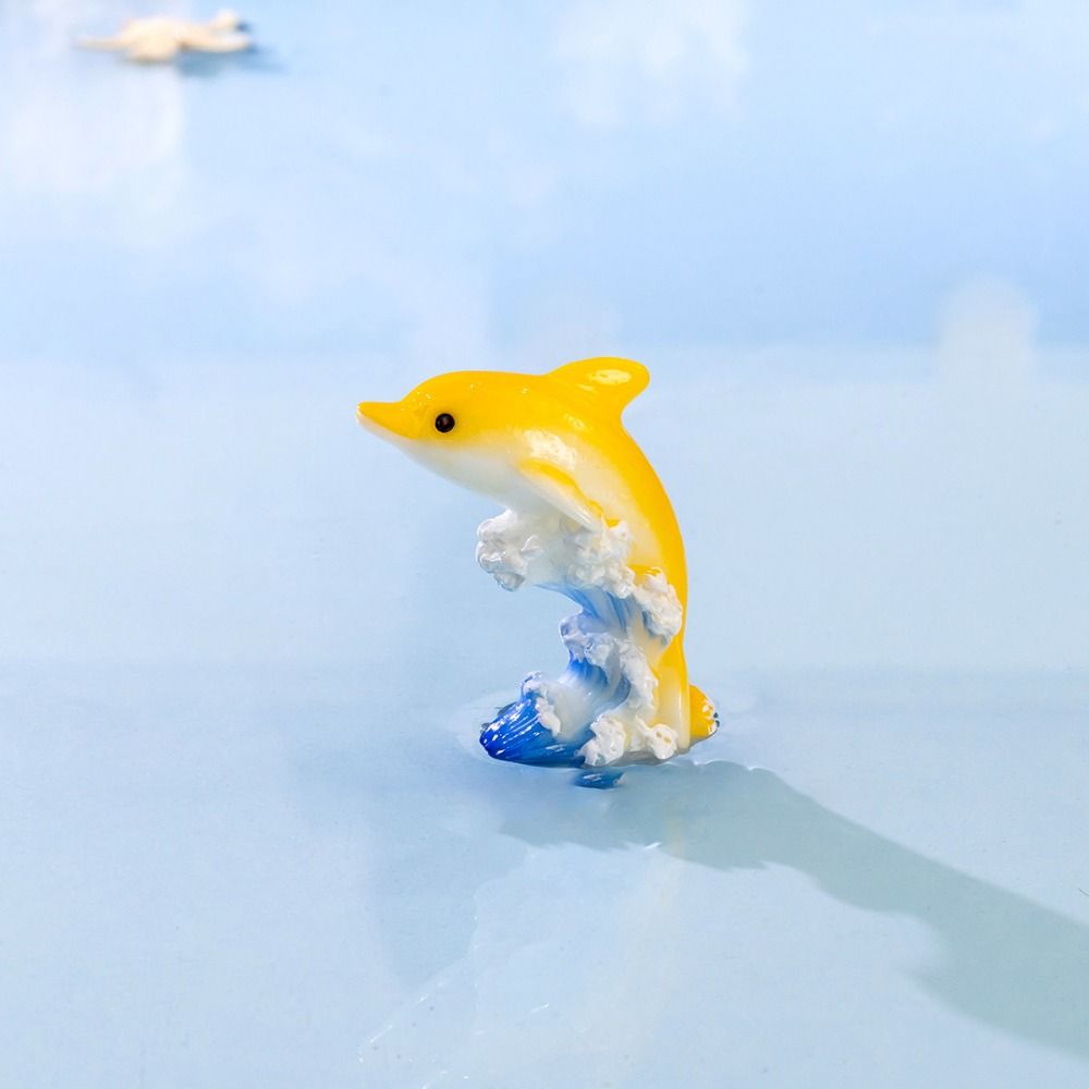 Cartoon Seven Color Dolphin Ocean Series Car Desktop Ornaments DIY Dolphins Micro Landscape Car