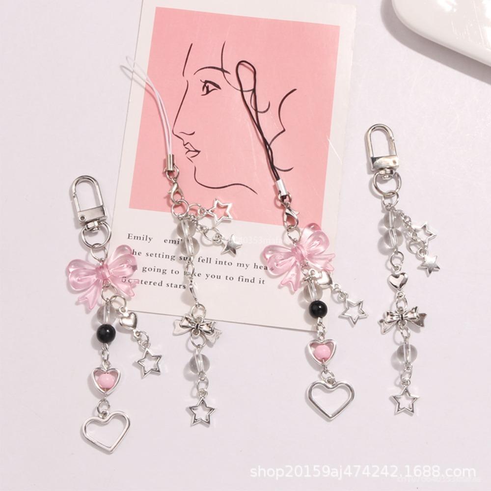 Нежный бант звезда сердце брелок для телефона креативный шнурок брелок сумка телефон цепочка для девочек подарок