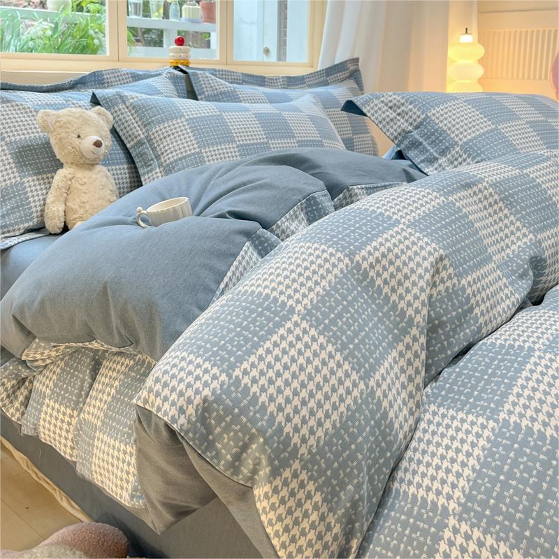 Утолщенный комплект из четырех предметов, пододеяльник, простыня, комплект из трех предметов для односпальной кровати в общежитии