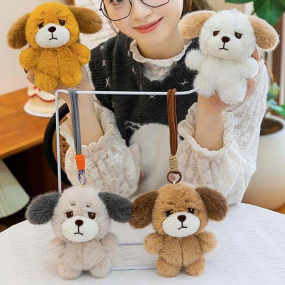 Animal Plush Puppy Pendant PP Cotton Puppy Doll Key Ring Puppy Plush Keychain Hanging Ornaments