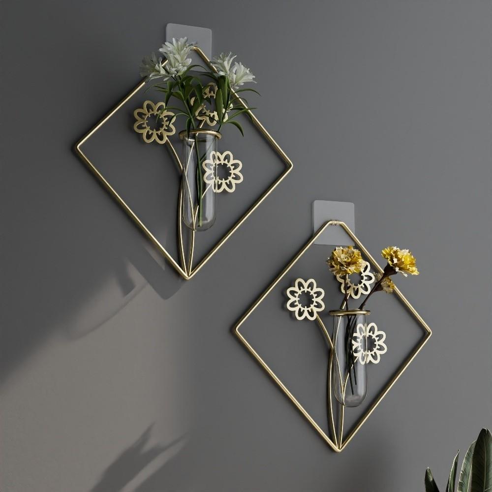 Vase Hydroponic Plant Holder Flower Pot Wall Hanging Planter Shelf Wall Decoration Modern Room