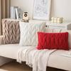 Corduroy Throw Pillowcase Soft Woven Fried Dough Twists Removable Throw Pillow Cover for Living Space
