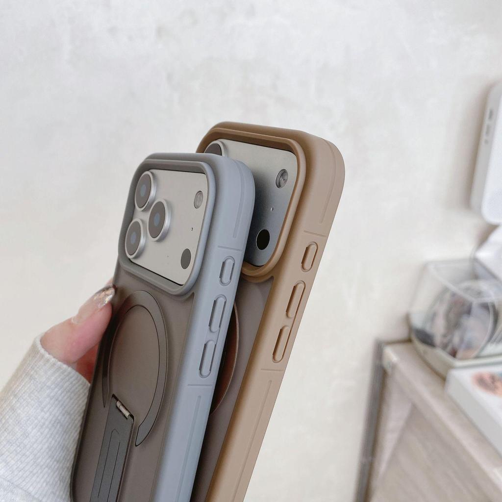 Матовый магнитный чехол для телефона Apple 16 с подставкой из одного слова для iPhone 17 Pro Max - Полупрозрачный и защитный