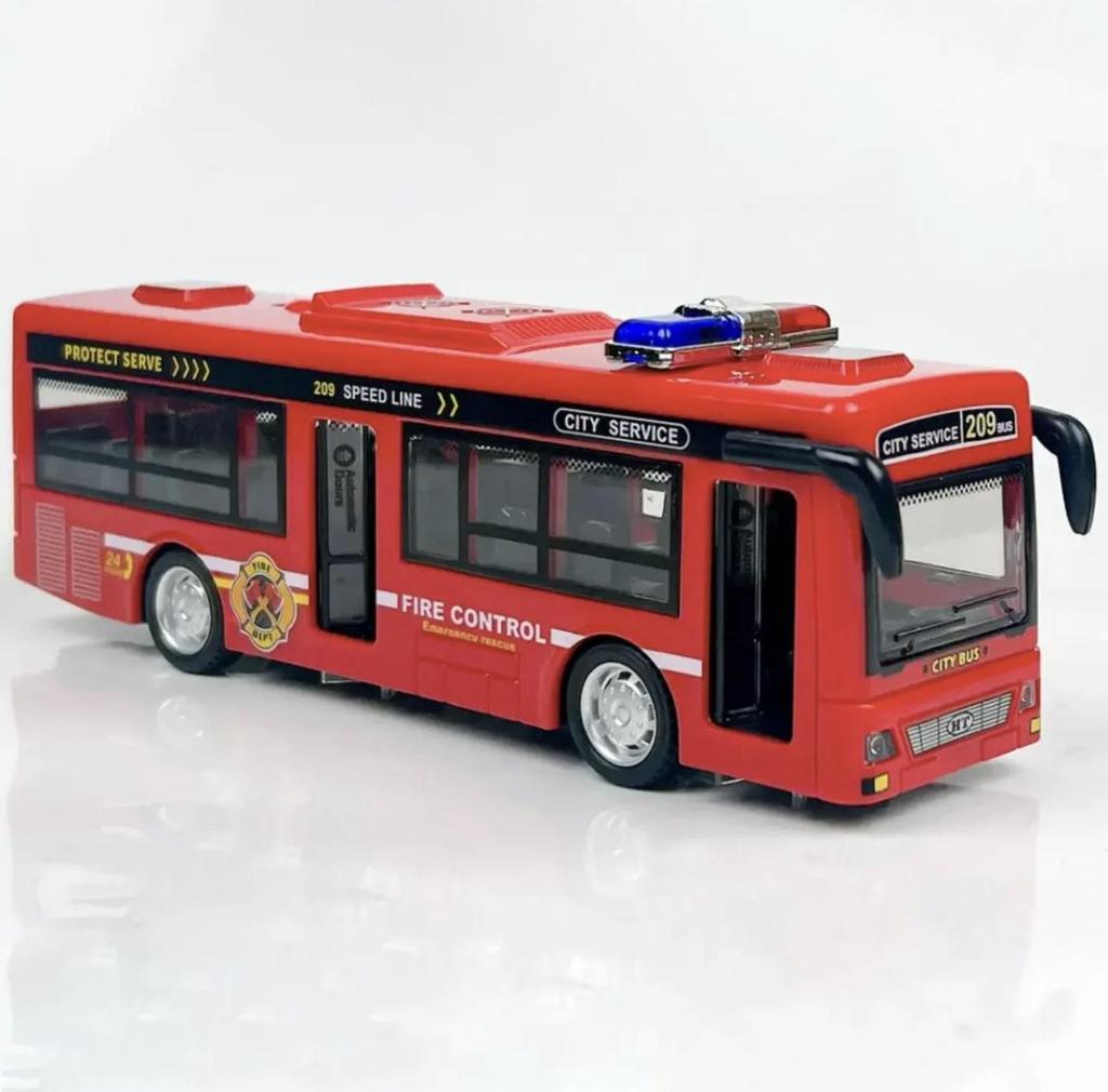 Детский двухэтажный автобус, игрушка: Кабриолет Police/Sightseeing с открывающимися дверями, звуком, светом и инерционным движением