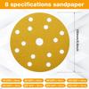 80pcs 150mm Sandpaper 15 Hole Sanding Discs Set 40 60 80 120 180 220 320 400 Grit Round Hook and Loop Sandpaper for Woodworking