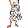 Women's Flowy Flared Ruffle Hem A Line Maxi Skirts Elastic Waist Elegant Tiered Layer Boho Long Skirts