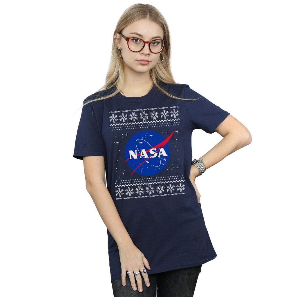 NASA Womens/Ladies Classic Fair Isle Cotton Boyfriend T-Shirt