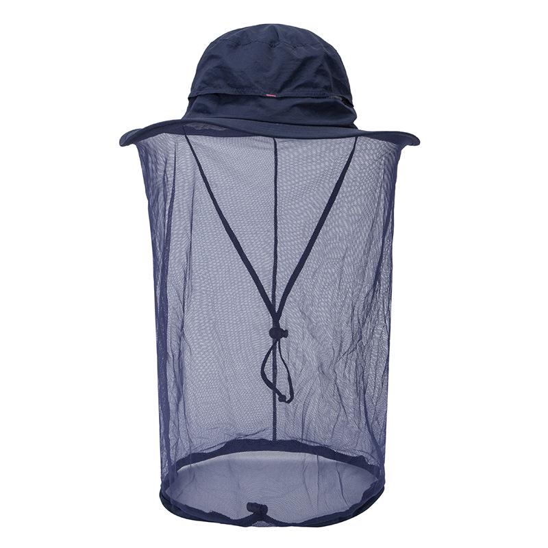 Hat outdoor sun protection big eaves hat travel bucket hat anti-mosquito visor net gauze hat