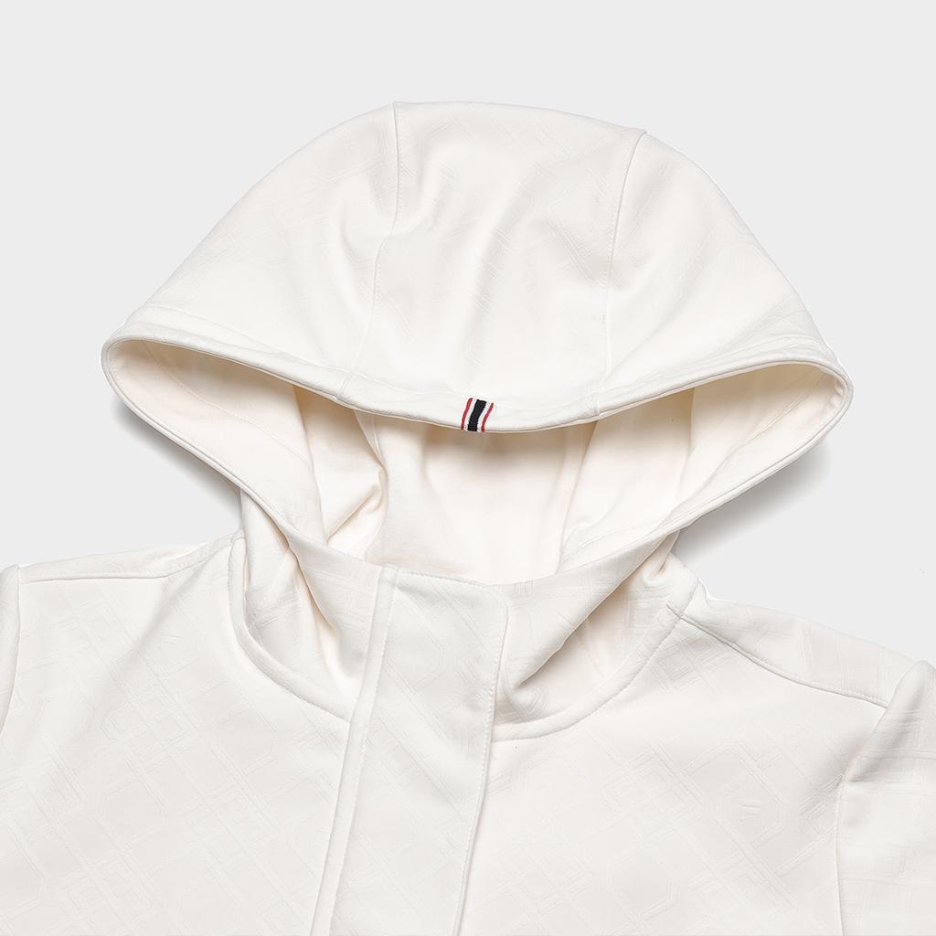 Fila Однотонная повседневная вязаная куртка с капюшоном Женские куртки Паровой белый F11W411506F-IV