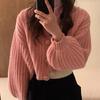 Women Long Sleeve Casual Knitted Cardigan Sweaters Women Autumn and Winter Fashion Short Sweater Jacket Single Breasted Round Neck Cardigans New 25249