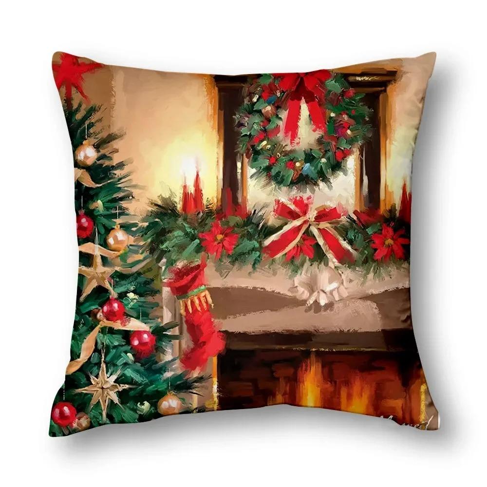 Christmas Cushion Cover Living Room Decoration Cushion Cover Home Decoration Pillowcase Art Cushion Cover 45X45Cm