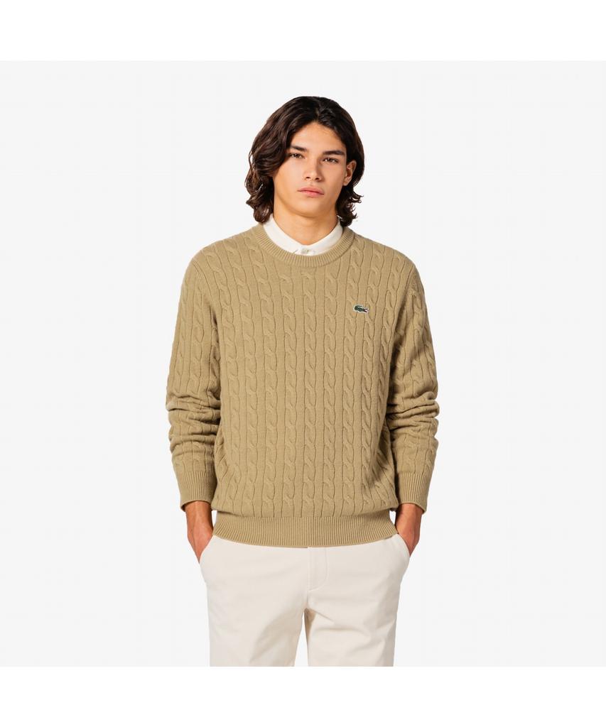 LACOSTE Men'S Cable Crew Neck Pullover Ah816E-55N Tuy