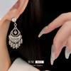 Silver Needle Diamond Water Drop Tassel Earrings - Ethnic Retro Style, All-Match Temperament Earrings.