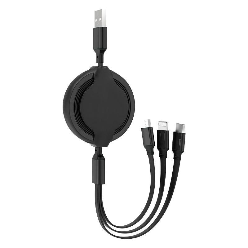 1 шт. 3-в-1 USB-кабель для автомобильной зарядки, выдвижной зарядный кабель для Mitsubishi Lancer ASX Outlander Pajero Carisma L200 Galant EVO