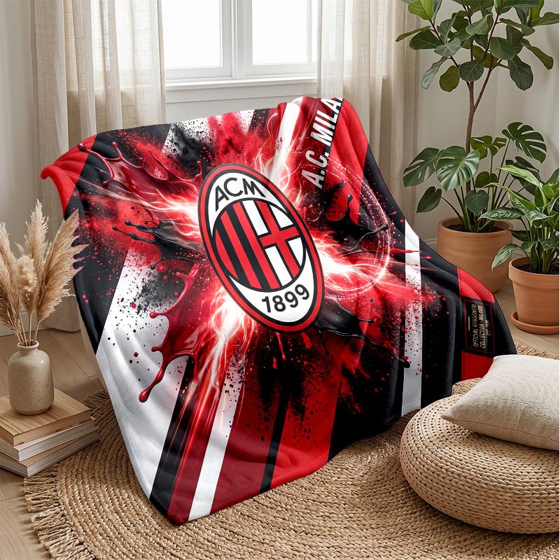AC Milan Theme blanket Soft Flannel Blanket Plush Throw Blanket Cozy Sofa Bed Blanket for Home Decor