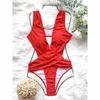 Сексуальный женский купальник с глубоким v-образным вырезом, 3 цвета, цельный купальник, женский мягкий монокини, купальный костюм, купальный костюм для леди