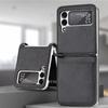 Anti -Scratch Luxury Leather Phone Coque Case For Samsung Galaxy Z Flip 4 5g Flip4 Flip 3 Flip3 Zflip4 Card Slot Funda Cover