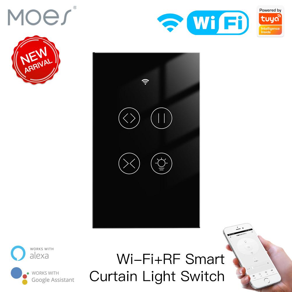 MOES Smart Switch Tuya WiFi RF Ceiling Fan with Light Wall Switch Smart Life Wireless Remote Control Home Automation System