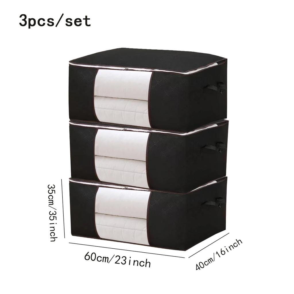 1/3 шт. Очень большая сумка для хранения с ручками - Портативная сумка для организации одежды и одеял с окошком, прочный полиэстер