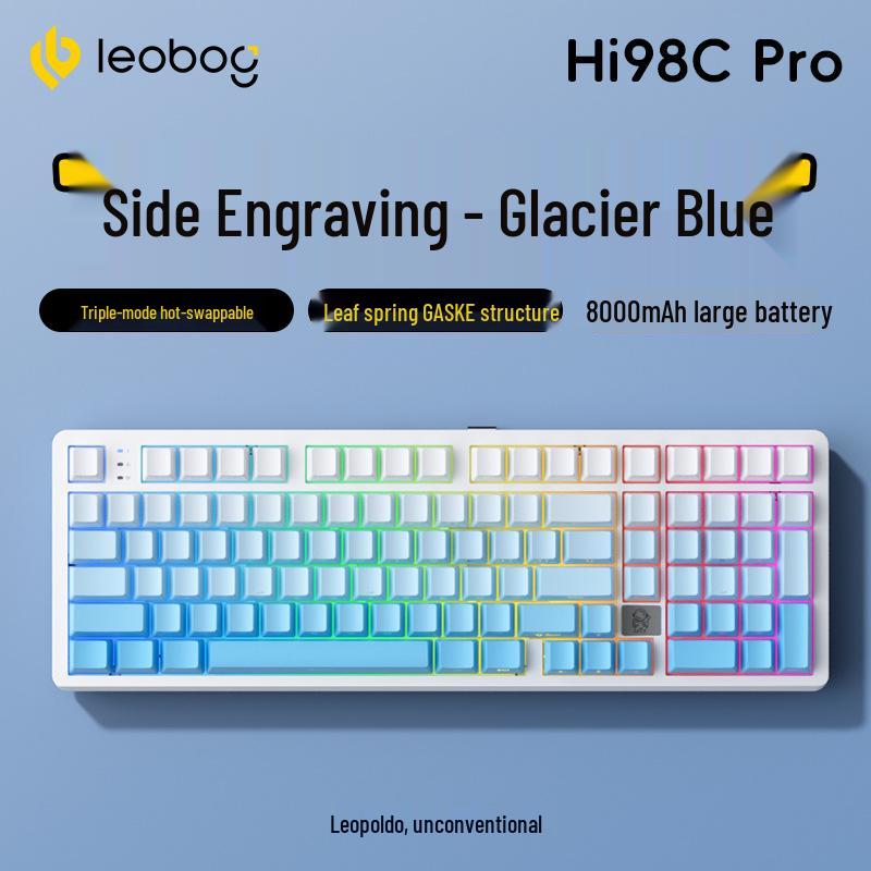 LEOBOG Hi98C Беспроводная механическая игровая клавиатура с тремя режимами Bluetooth