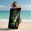 proof beach towel with SE Palmeiras logo pattern - soft,absorbent,quick-drying,machine washable - perfect for swimming,camping,bathing