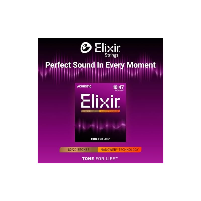 Струны для акустической гитары Elixir NANOWEB 80/20 Бронза Extra Light .010-.047 #11002 [Оригинальный продукт для внутреннего рынка]