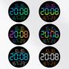 Красочные настенные часы RGB с пультом дистанционного управления Отображают дату, день недели, температуру и влажность Для домашнего декора