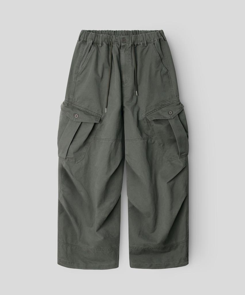 INDUST Washed Multi-Pocket Cargo Wide Pants_Khaki