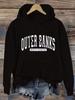 Outer Banks North Carolina Vintage Collegiate Graphic PrintHoodie