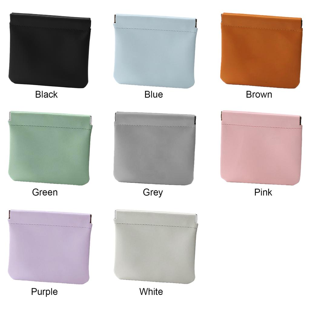 4 шт. Косметичка-кошелек из ПУ-кожи с автоматическим закрытием, однотонная, мини-карманная, портативная, для макияжа, ювелирных изделий, помады