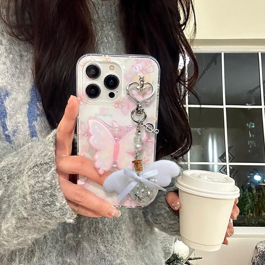 Heart Phone Lanyard Stylish Phone Charm Bowknot Phone Embellishment Bag Pendant Perfect Gift for Fashion Enthusiasts