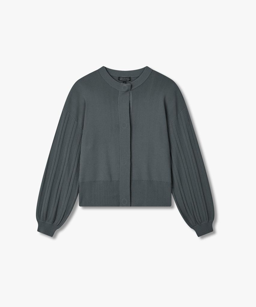 Armani Exchange Women'S Hidden Snap Button Knit Cardigan _Steel Gray_A425332502