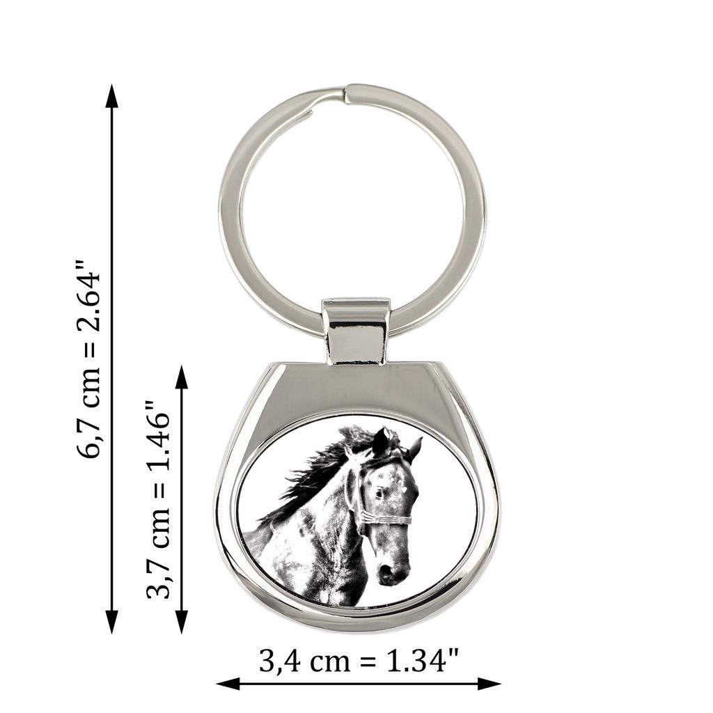 Mustang - Keychain with a Horse, Keychain with a Print, Personalized Pendant from the Art-Dog Brand