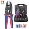 WOZOBUY Crimping Tool Set - Ratcheting Wire Crimper - for Heat Shrink, Non-Insulated, Open Barrel, Flag, Ferrule Connectors
