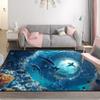 Ковер с темой 3D дельфинов и рыб Голубой океан Декор для гостиной Коврик под диван Домашний прикроватный коврик Коврик для пола на балконе под кофейный столик Игровой коврик для детей