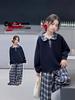 2025 New Early Autumn Girls' Turn-Down Collar Sweatshirt Set for Middle School